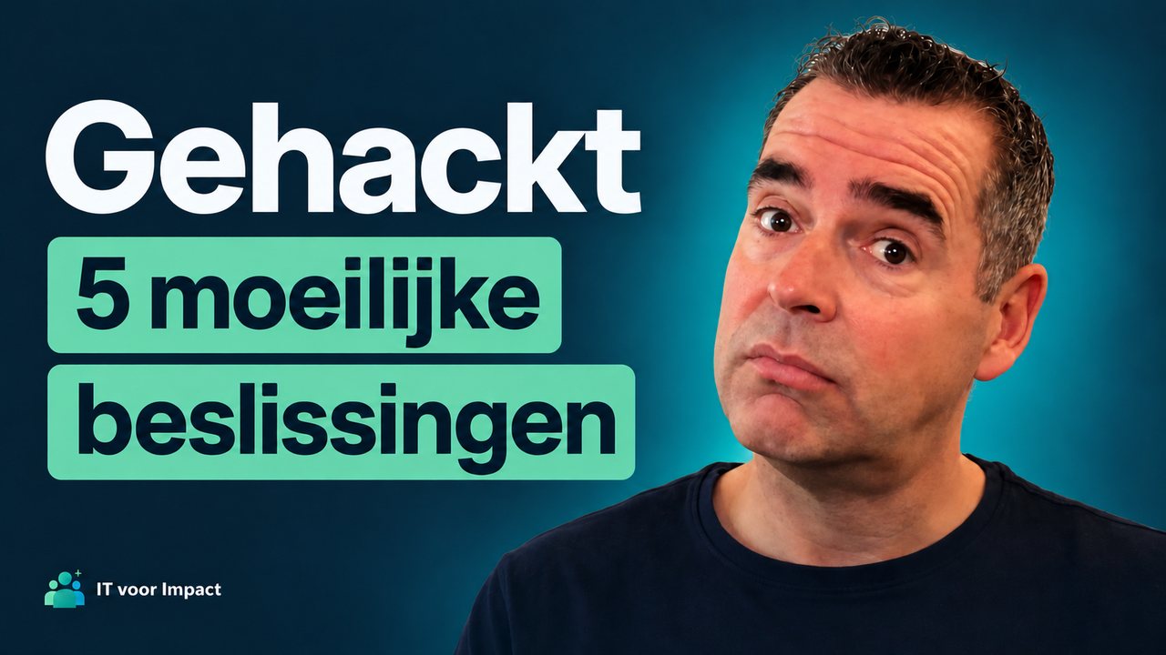 Thumbnail van de video: Marthijn van den Heuvel naast de tekst Gehackt, 5 moeilijke beslissingen